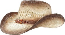 Western Outback Cowboy Hat Men's Women's Style Classic Straw Western Cowgirl Hat