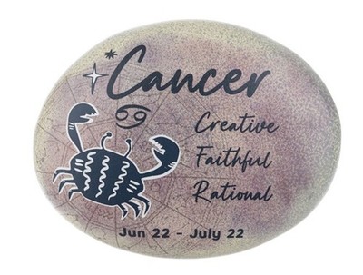 Ganz ZODIAC Rock Art Stone CANCER ''Creative Faithful Rational'' 3'' x 2 1/2''