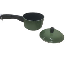 Club Aluminum 1 Qt Sauce Pan Pot with Lid Avocado Green USA Made