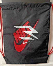 Nike Heritage Drawstring Sackpack Backpack Black Red Swoosh Gym Bag NWT