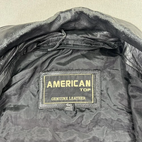 VTG Vietnam Veteran Leather Jacket Mens 4XL USA Flag MACV-SOG Patch American Top image 22
