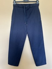 BNWOT APC NAVY BLUE WOOL COTTON PULL ON TROUSERS 44 UK 10