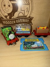 BIRTHDAY PERCY THOMAS FRIENDS TRAIN Diecast TAKE N PLAY ALONG  SURPRISE CARGO