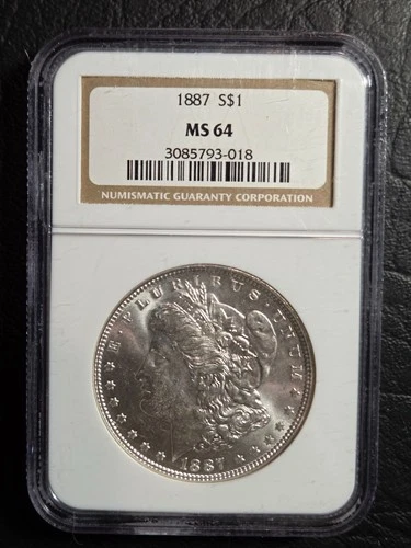 Beautiful 1887 Morgan Silver Dollar NGC Graded MS 64