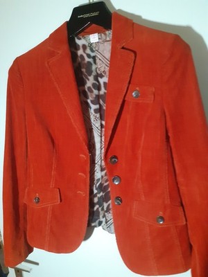 Feincord-Blazer kirsch-zinnober-(rost)rot Basler Gr. 36 - wie neu