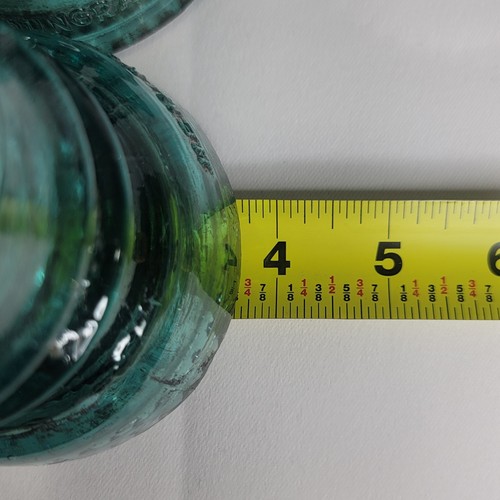 Set of 4 Vintage 1910-1921 Hemingray #40 CD 152 Aqua Blue/Green Glass Insulators - Picture 9 of 23
