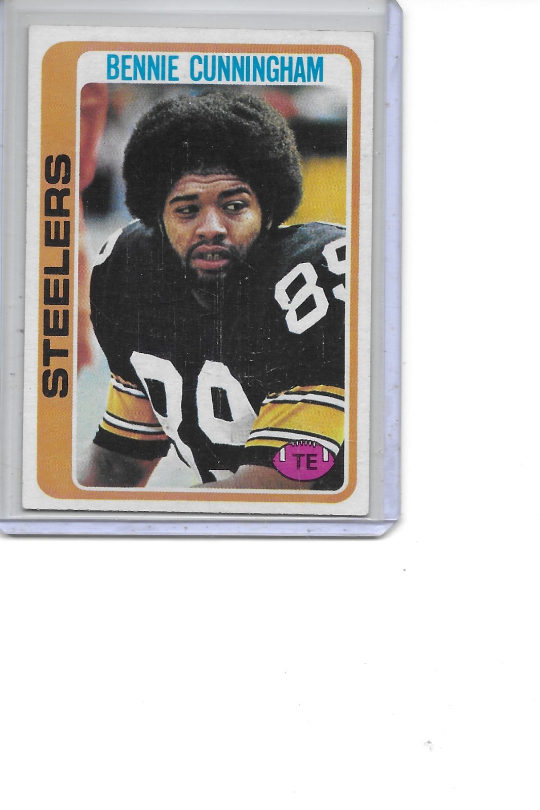 1978 Topps Bennie Cunningham Rookie Pittsburgh Steelers Football Card #371