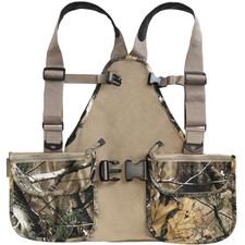 HUNTPAL Upland Hunting Vest Tactical w/Game Pouch, Leaf Camo - Bird Hunting Back