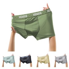 Men's Breathable Ice Silk Mesh Boxer Briefs Trunks Underwear for Comfort