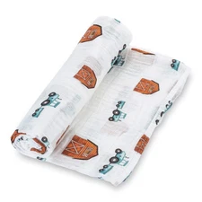 LollyBanks Swaddle Blanket, 100 Cotton Muslin Swaddle Blankets for Boys and