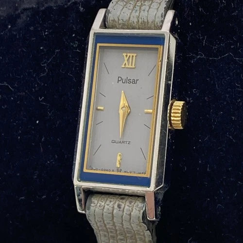 Vintage Rare Pulsar By Seiko Womens Tank Quartz Watch Works New Battery