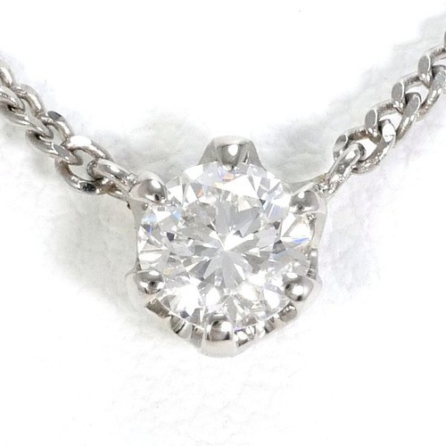 Platinum 900 850 Necklace Diamond VS1 About3.3g About41cm Free shipping Used