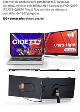 Laptop Screen Extender 0.27" UltraThin, 14" FHD 1080P IPS Lightweight Dual Po...