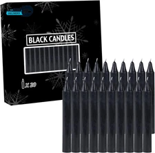 20 Pcs Black Candles-Magic Ritual Small Mini Spell Chime Candles-For Pagan