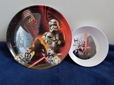 Kohls, Star Wars Theme Melamine Plate Bowl, 8" Plastic Plate 2" x 5" Bowl