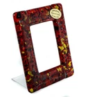 Murano Glass Photo Frame Red Yellow 11cm x 8.5cm Freestanding