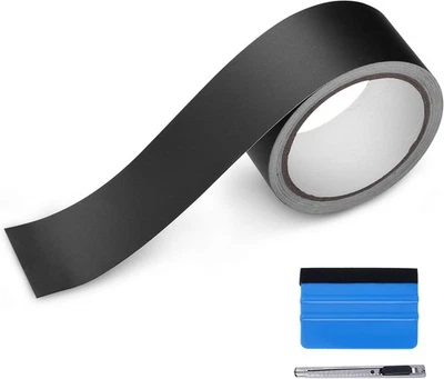 LZLRUN 2" x 30 Ft High Matte Vinyl Tape for Black Out Chrome Delete Window Trim