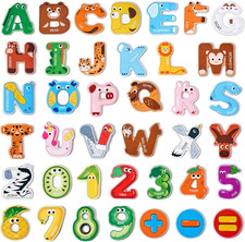 Magnetic Letters and Numbers Fridge Magnets, 26 Uppercase Letters 0-9 Numbers, A