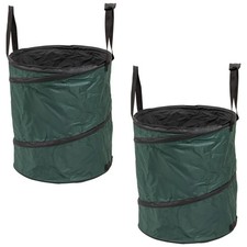 Pop-Up Garden Waste Bags 150L Heavy Duty Reusable Bin Leaf Collector w/ Handles