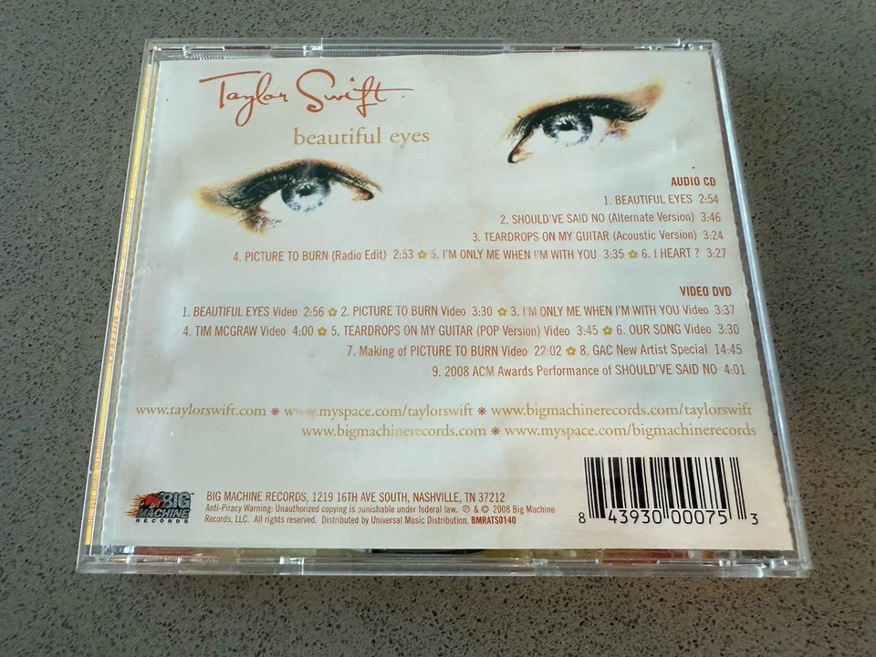 Taylor Swift Beautiful Eyes DVD ONLY 2008 Big Machine Walmart Exclusive - Image 4 of 4