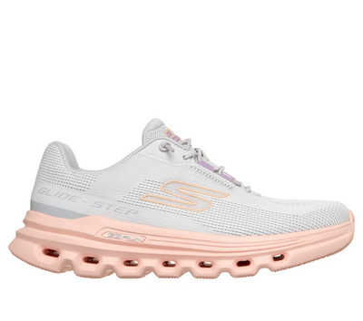 Skechers Shoes Women's Glide Step Arch Fit Go Run Gray Pink Sport Comfort 129802
