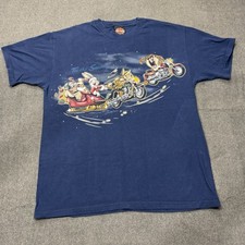 Vintage 2000 Harley Davidson Looney Tunes Shirt L Barnett El Paso TX Christmas
