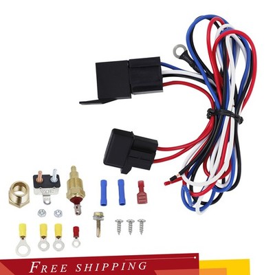 175-185'C Universal Electric Radiator Cooling Fan Switch Thermostat Relay Kit