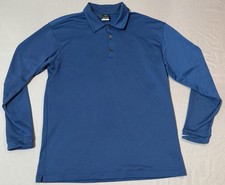 Nike Golf FIT Dry Men  s Large Long Sleeve Polo Shirt Blue Performance Casual