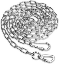 Heavy Duty Dog Chain for Yard-10FT Metal 10FT, SILVER,UP TO 90LBS
