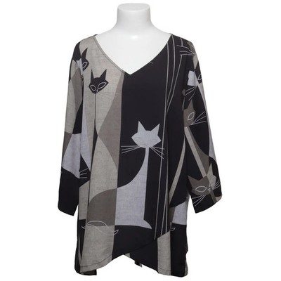 Torrid, Bluse, Größe: 52, Schwarz/Grau/Beige/Mehrfarbig, Sonstiges, Damen #jAt