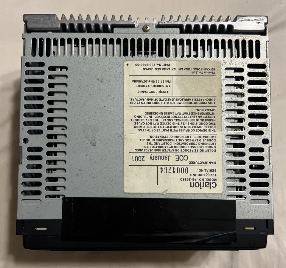 Clarion PS-2428D Cinta de Cassette CD Radio Estéreo de Coche Excelente Estado Foto 2 de 4