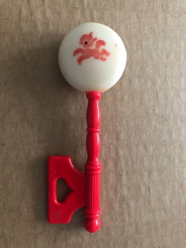 Vintage BABY RATTLE Plastic Skeleton Key Running Animal #9 | eBay
