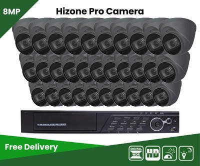 HIZONE PRO 4K BIS ZU 32CH DVR - 8MP HIZONE PRO GRAU KAMERA IN-OUTDOOR SICHERHEITSSET
