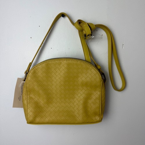Universal Thread Crossbody Bag Woven Mustard Yellow Dome Purse