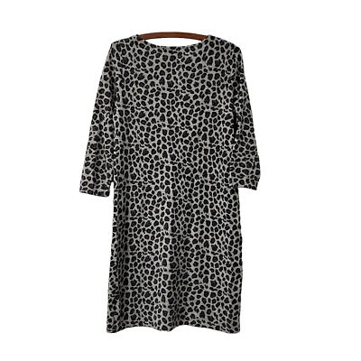 Bloomingdales Cashmere Gray Black Animal Print Long Sleeve Sweater Dress Size M | eBay Bloomingdales Cashmere Gray Black Animal Print Long Sleeve Sweater Dress Size M | eBay
