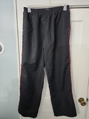 Danskin Now Women's Black Track Pants Red Side Stripe Size L - Main Image