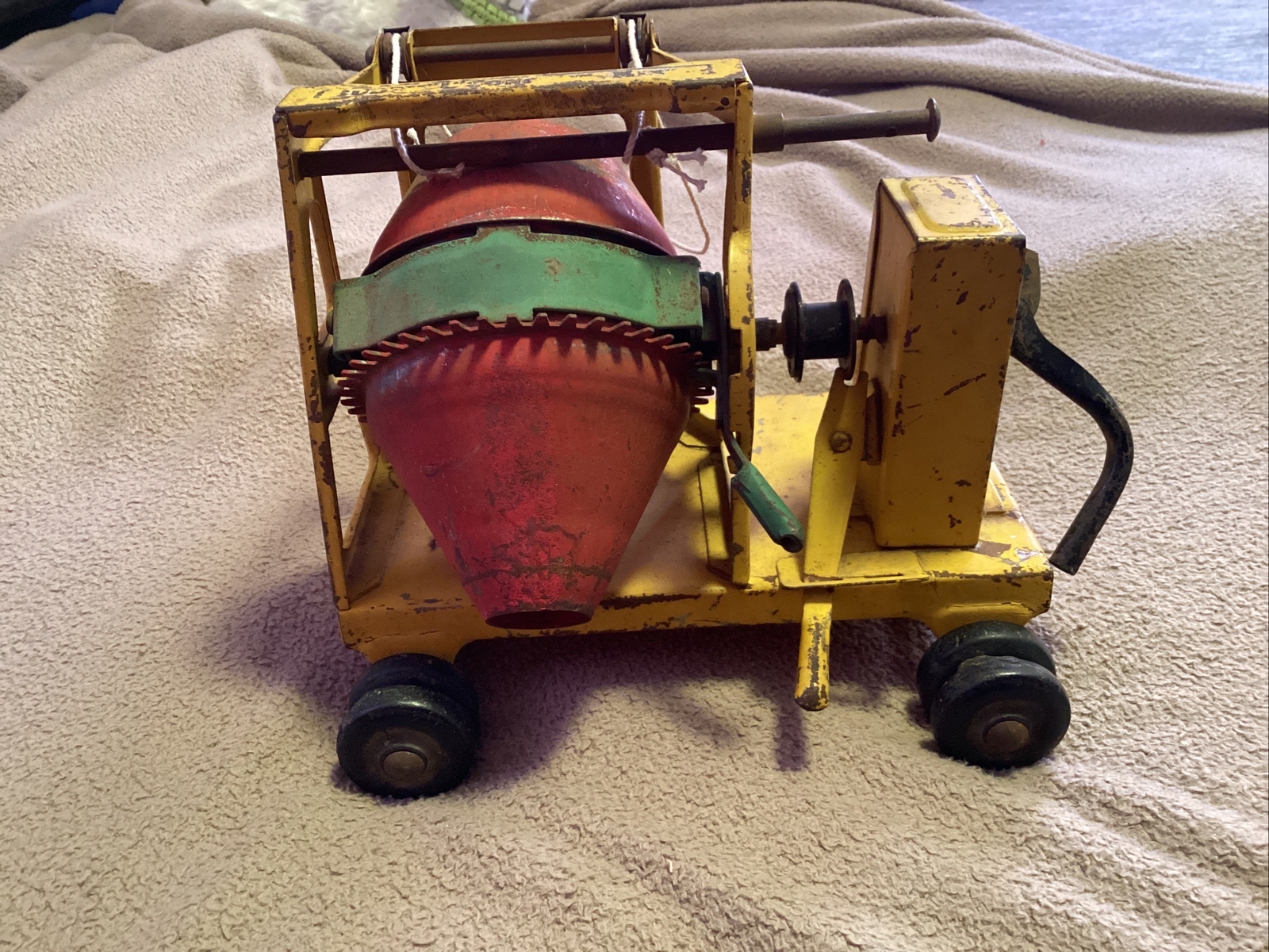 Vintage Buddy L Concrete Mixer, Pressed Steel Toy, Cement Barrel, Early