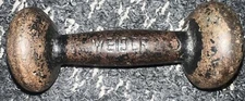 2lb vintage Weider dumbbell Doorstop ￼weight Cast Iron Strong Man Bun Head