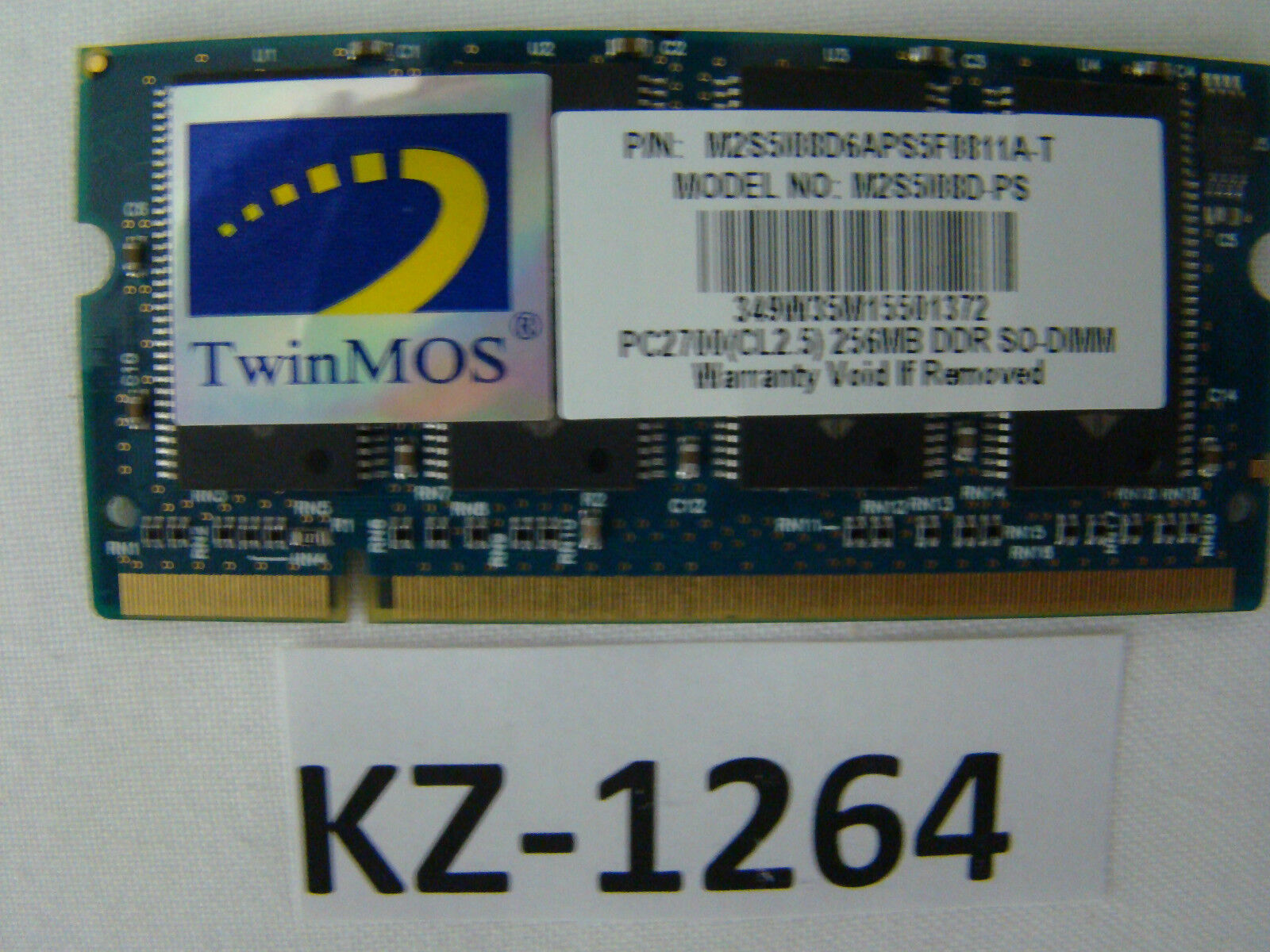 TwinMOS M2S9I08D-PS 256MB 200-pins SO-DIMMPC2700 DDR1 333MHZ #KZ-1264