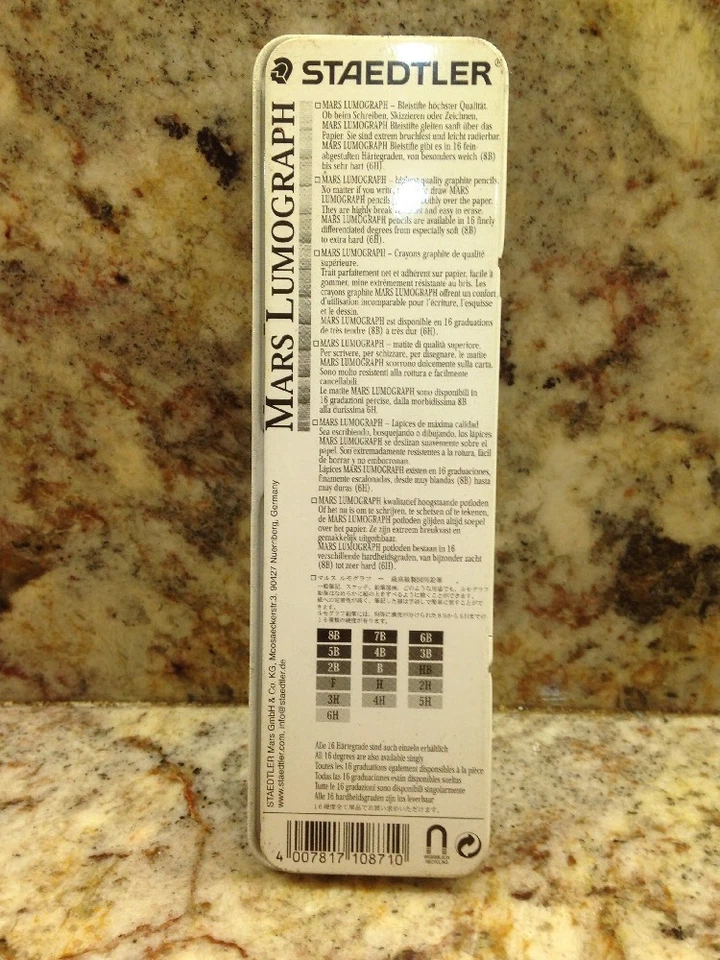 Lápiz lumógrafo Staedtler Mars escritura, dibujo, dibujo (caja de 6) Foto 4 de 4