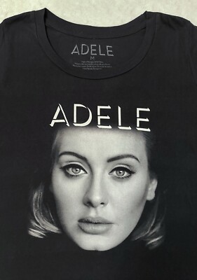 2000s Y2K 2016 Adele Music Singer Live Tour Dates Promo Art T-Shirt Womens M NEW
