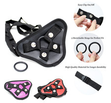 Lesbian Strap On Harness With Two Ring Adjustable Strapon Dildo Attachment Toys