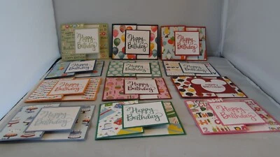 STAMPIN' UP! Stampin up card kit set of 4 Happy Birthday 15b gift card pick your color
