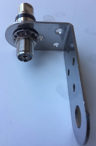 Sirio M-1 90 degrees stainless steel bracket with Heavy Duty 3/8 SO 239 Adaptor
