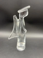 TOSCANY COLLECTION 24%+ LEAD CRYSTAL ANGEL FIGURINE 11" CLEAR GLASS GORGEOUS!