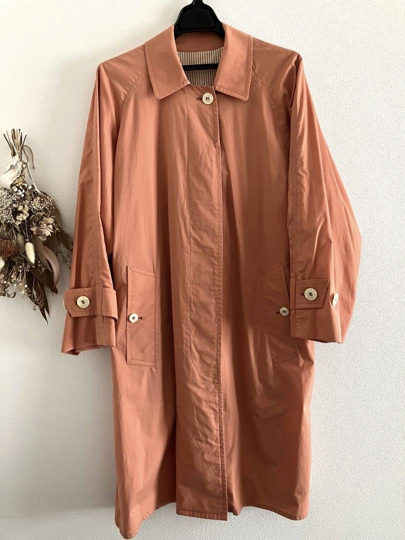 Vintage Burberry Soutien Collar Coat M Salmon Pink Women's