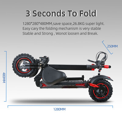 #ad 48v 1200W Electric Scooter For Adult 11quot;Off Road Fat Tires Fast Speed USA MAX MH $488.79