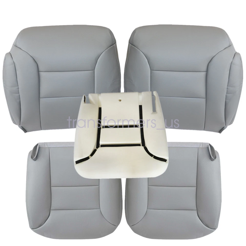 For 95-99 GMC Sierra Chevy Tahoe Front Leather Seat Cover & Driver Foam Cushion - Image 4 of 4