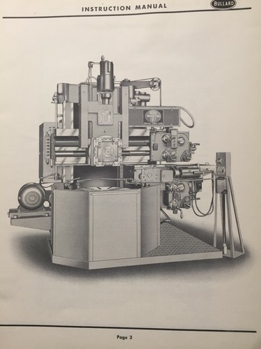 Original Instruction Manual for Bullard Man-au-trol Vertical Turret Lathe - Picture 3 of 5