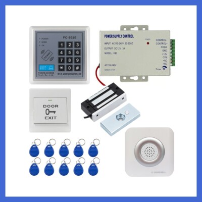 EM4100 125Khz RFID Keypad maglock doorbell pwr Standalone Access Controller Kit